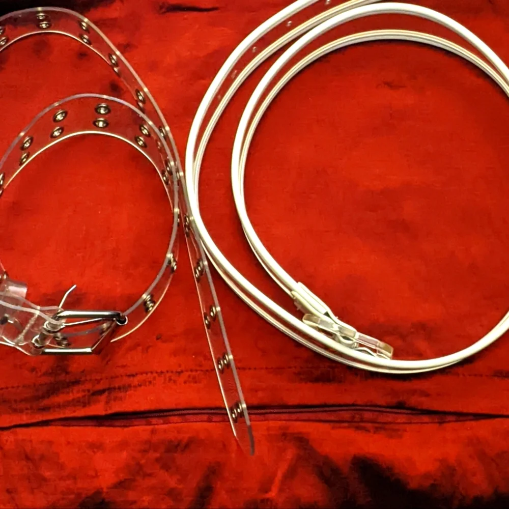 Set Of Two Clear and White Belts One With Tag Brandy Melville 36